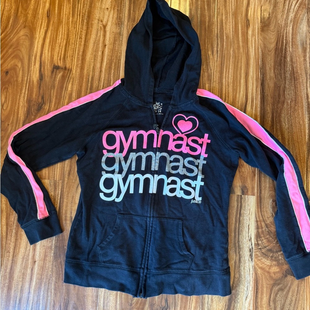 Justice Black and Pink Gymnast Hoodie